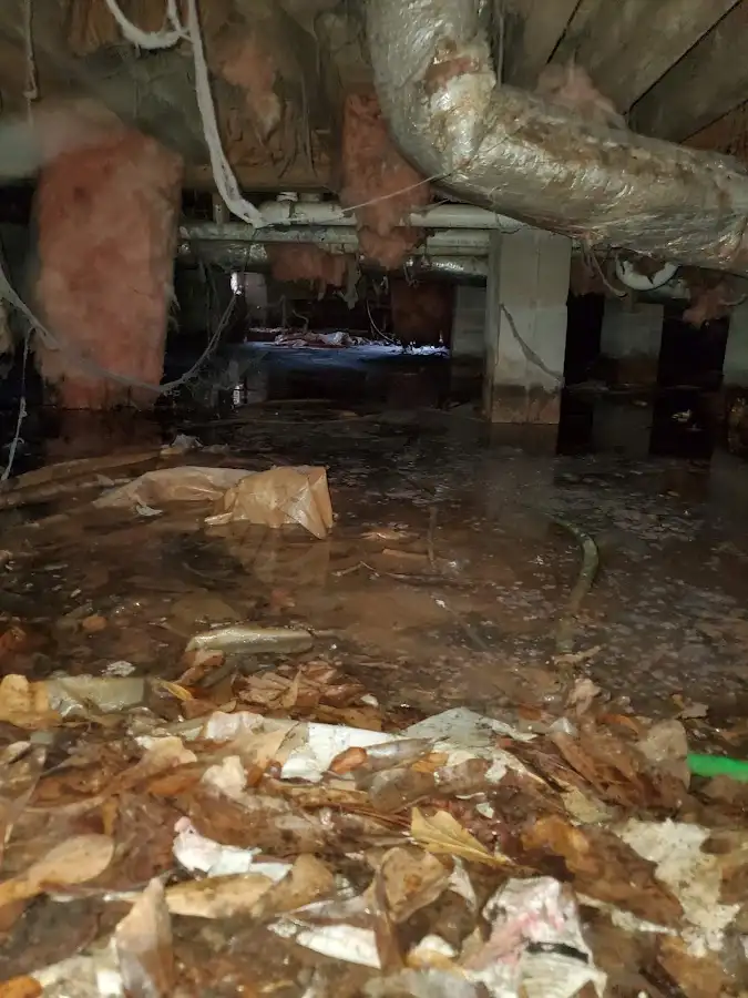 Crawl space flood assessment for Commercial Water Damage Restoration in DeForest